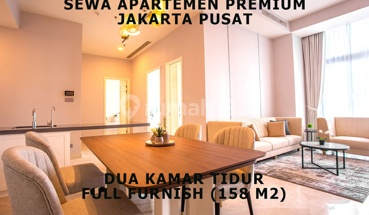 Sewa Apartemen Dua Kamar Tidur di Jakarta Pusat - 158 m2 furnish 1