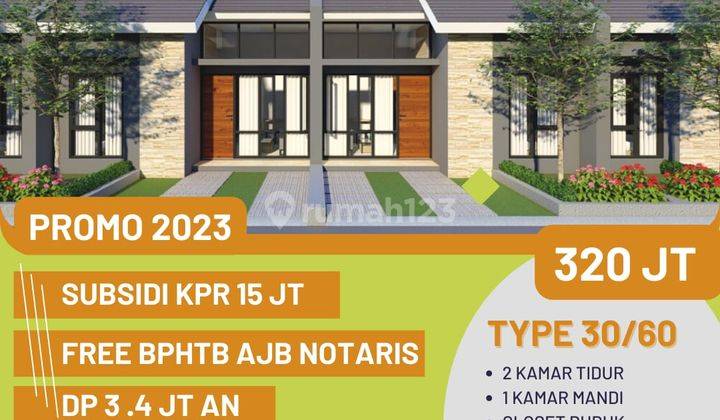 Rumah 1lantai subsidi biaya KPR 15juta dp ringan 2