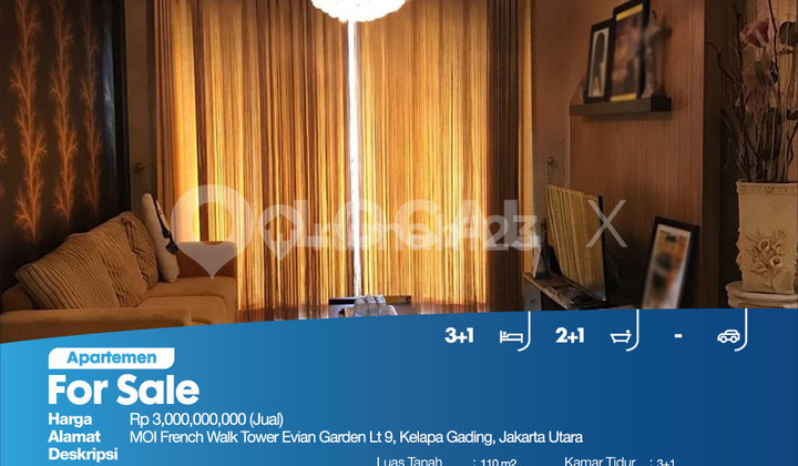 Apartemen French Walk Moi Tower Evian Garden LT 9, Kelapa Gading, Jakarta Utara 2