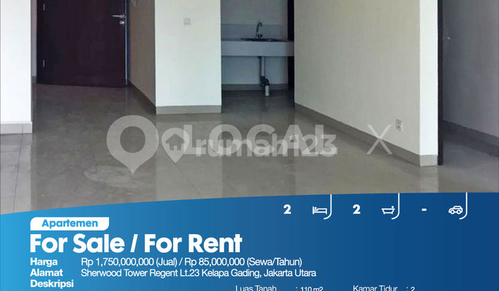 Apartemen Sherwood Tower Regent Lt.23 Kelapa Gading, Jakarta Utara 2