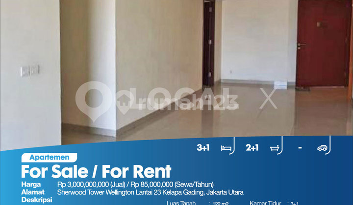 Apartemen Sherwood Tower Wellington Lantai 23 Kelapa Gading, Jakarta Utara 2