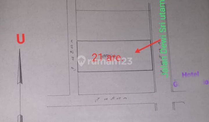 Dijual Tanah 21 Are Lokasi Strategis di Dewi Sri 2