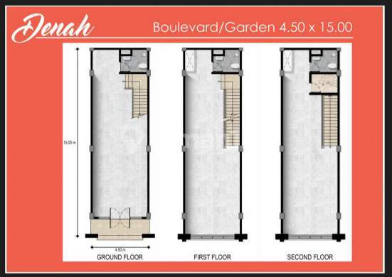 For Rent: Twin Shophouse La Riviera Pik 2 Garden Type Size 4.5x15 2