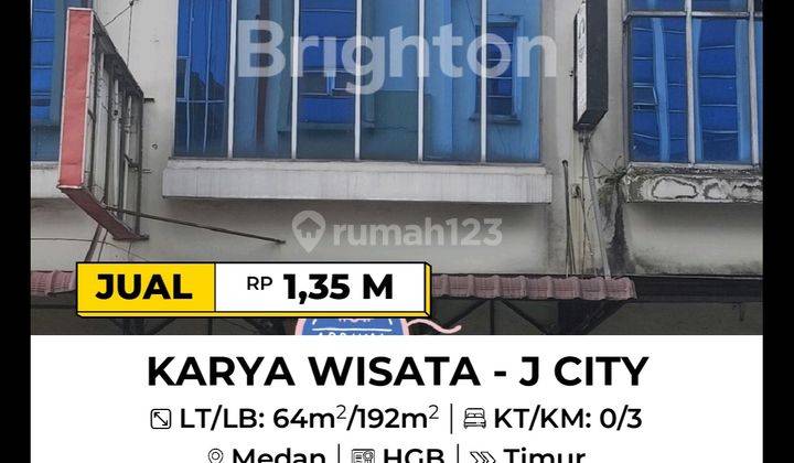 Ruko Siap Buka Bisnis Termurah Di Komplek J City - Karya Wisata - Medan  1