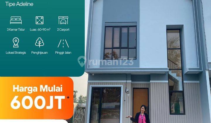 Tanpa DP free biaya 2 lantai bagus murah pinggir jalan, kemang bogor 1