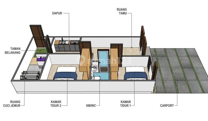 Rumah pojok siap huni dekat graha raya alam sutera 2