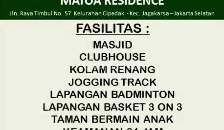 Dijual Rumah Matoa Residence Blok F1 sisi Kolam Renang 12