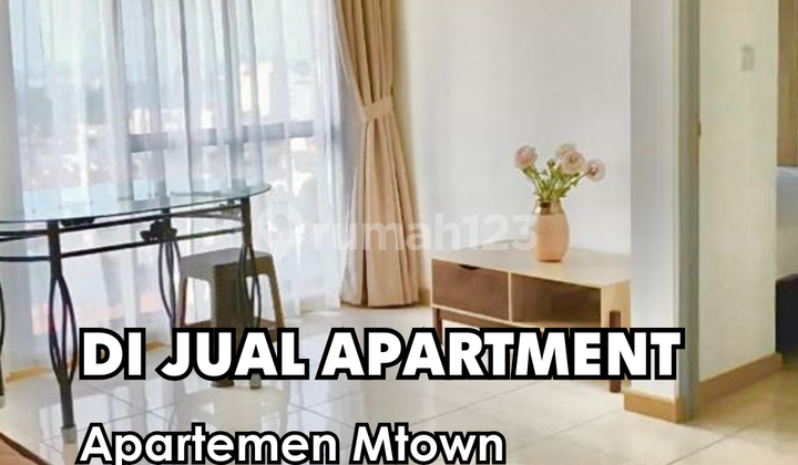 Dijual !!! 1 BR Apartemen Mtown Seberang Sms Mall Tangerang Tower Carmel Lantai 17