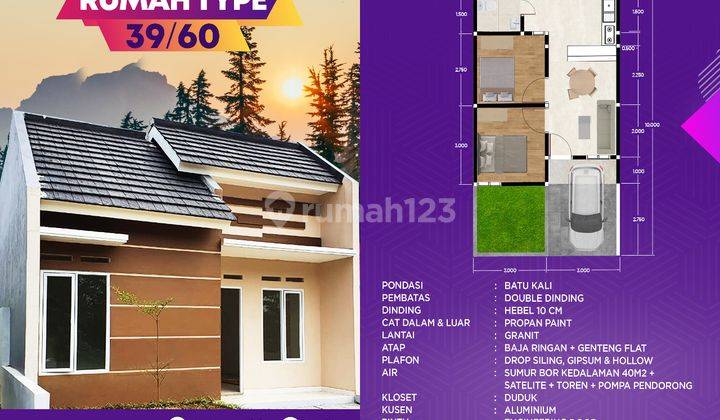 Rumah Mewah Minimalis di Perumahan Tulip Rangkas Residence Type 30/60 angsuran 1,5Jt an 10
