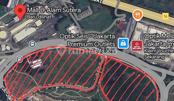 Tanah Komersil Area Paling Hidup di Jalur Alam Sutera Tanggerang