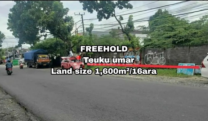Dijual tanah pusat kota di Jl.Teuku umar barat 1