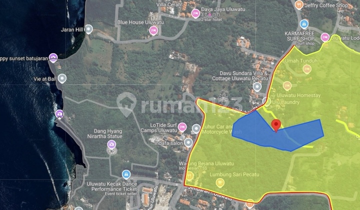 Disewakan Tanah 50are-2hektar Suluban Pecatu