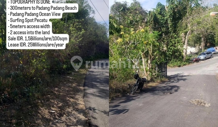Padang Padang Beach Ocean View Land For Lease Padang Padang Beach Ocean View Land For Lease