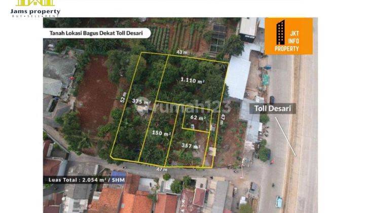 Dijual Tanah Komplek Andara Dengan Luas 2054 M2 Dekat Dengan Dengan Toll Desari, Depok Jawab Barat 1