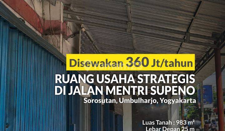 Ruang Usaha Luas 983m2 Lokasi Strategis Jl Menteri Supeno 1