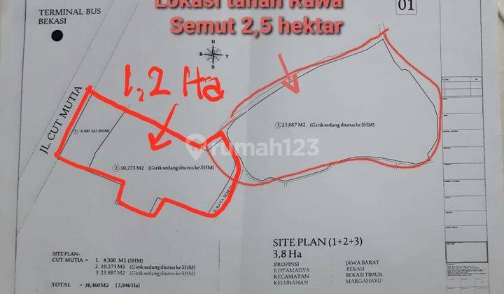 Tanah 3,8 Ha Di Bekasi Timur Dijual Di Bawah Harga NJOP 2