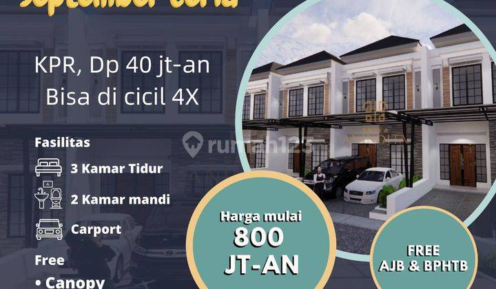 Rumah mewah 2 Lantai SHM Baru bebas banjir dekat exit tol 1