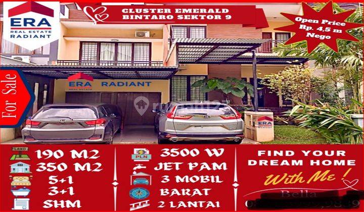 Rumah Cantik Siap Huni Di Emerald Lokasi Premium Bintaro Jaya 1