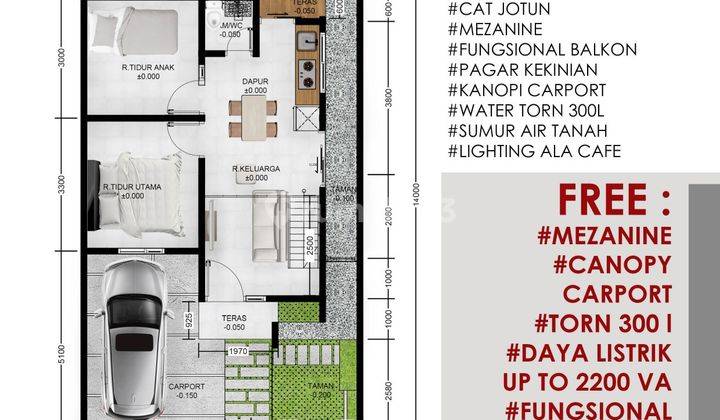 Rumah Scandinavian Industrial di Sedayu dekat kampus Mercubuana 2