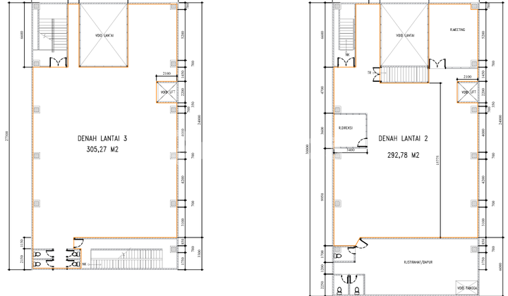DISEWA Office Space di Tanah Abang Lt 2 & 3 Luas 293-305 m2 2
