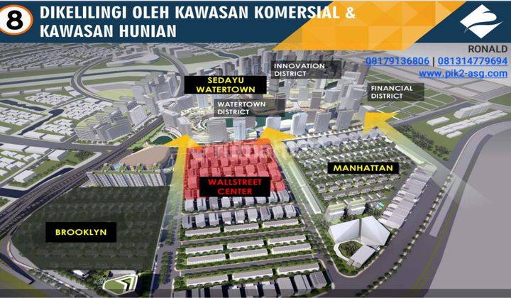 Disewa Kavling Wallstreet PIK 2 Luas 1685 m2 Hoek Badan 2