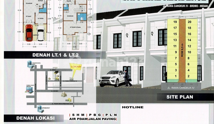 Promo Rumah Komplek Baru di Bromo 2 Lantai Siap Huni SHM 2