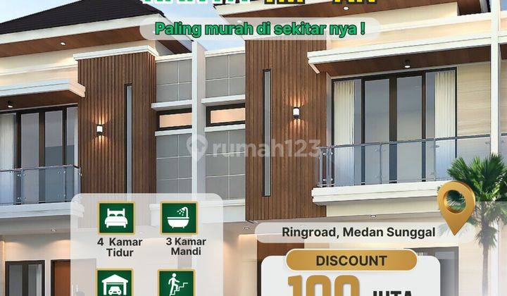 Dijual rumah Baru di Jl. Pasar 3 Tapian Nauli Ringroad, Medan Sunggal 1