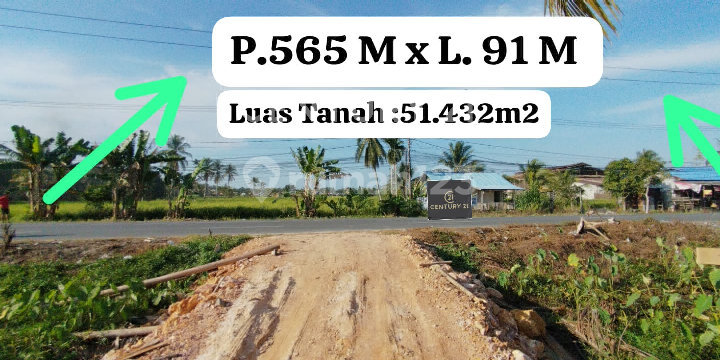 Tanah Luas Tepi Jalan Pal 11 Cocok Utk Ruko & Pergudangan