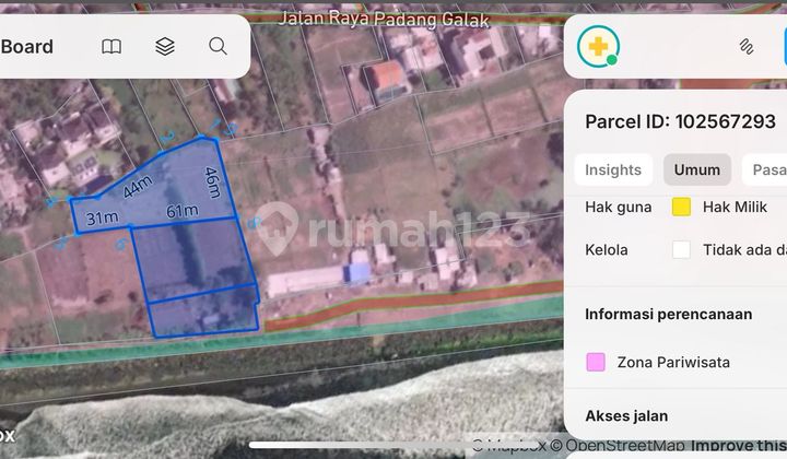 Land for Rent 71 Are with SHM at Sanur Beach Land for Rent 71 Are with SHM at Sanur Beach