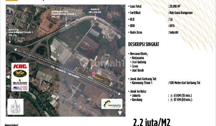 Dijual Tanah Jl Interchange Karawang Timur. 2