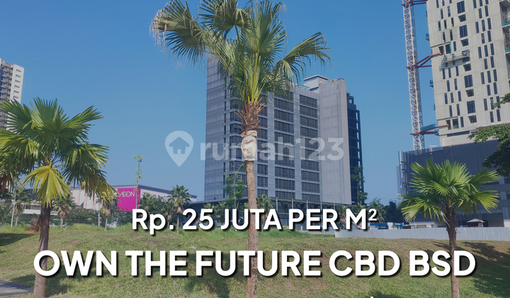 Tanah Kavling Komersial, Hoek, Lot 2 Upper West, di Central Business District (Cbd) Bsd City, Cocok untuk Bangun Gedung Kantor, Rumah Sakit, Hotel, Lapangan Padel atau Komersial Lainnya