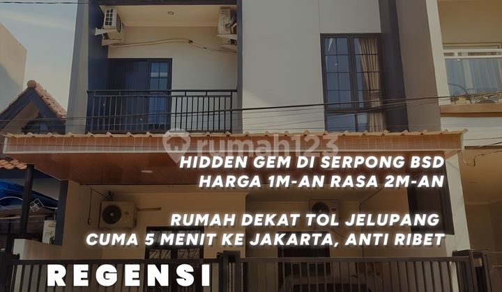 Rumah 2 Lantai, Regensi Villa Melati Mas Serpong BSD, Furnished Ala Scandinavian Modern, 5 Menit ke Gerbang Tol Jelupang