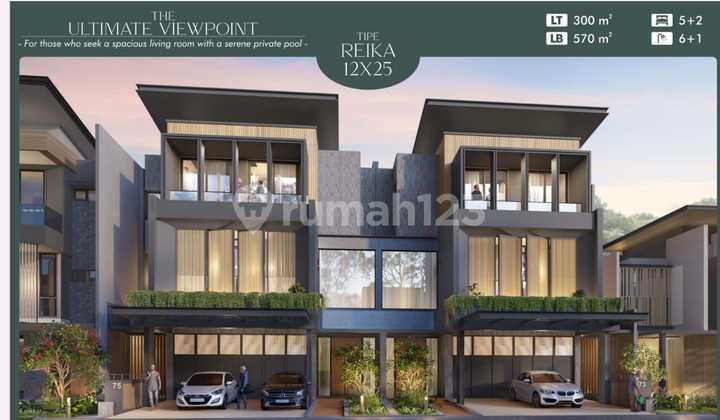 Bisa KPR Dijual rumah designer series pik2 pasir putih 3 lantai 12x25 / 300 m2 ada pool