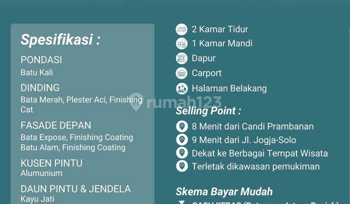 Rumah Murah 300jt an Sleman, Yogyakarta. Bonus Akhir Tahun Motor N max 14