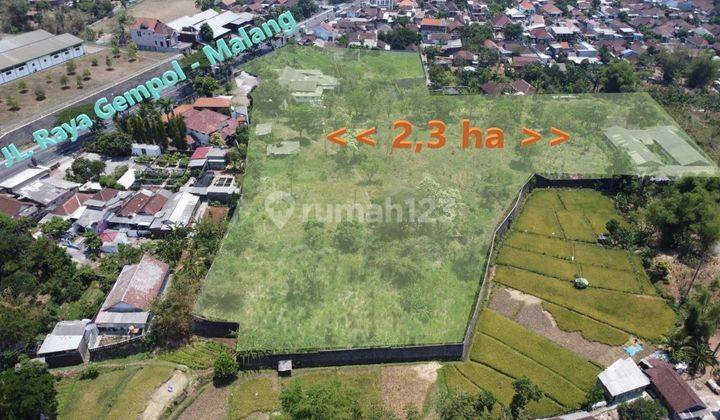 Dijual Tanah 2,3ha Raya Gempol Malang Dekat Purwodadi, Sukorejo, Taman Safari 1