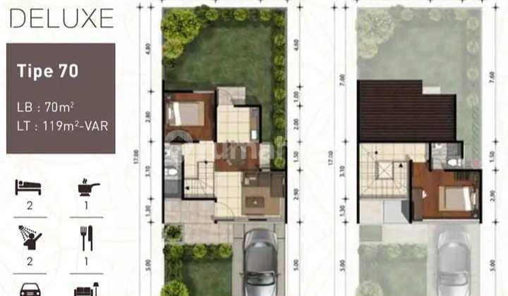 Rumah Cluster 2 Lantai Semifinal Furnished di Patio Residence Lippo Cikarang 2