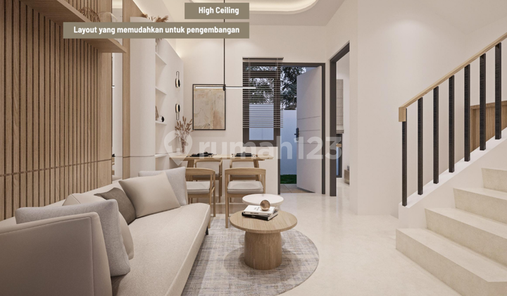 Rumah 2 Lantai Cicilan 4 Jutaan Dp 0% Free Biaya Biaya High Ceiling di Dalam Kawasan Hijau 210 Hektar Dekat Tol & Stasiun KRL Serpong Bsdfree