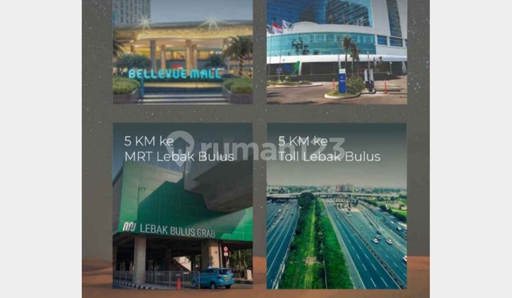 Rumah didekat stasiun MRT TOL cinere bellavue Mall & south city  jakarta selatan Hanya 1 M an