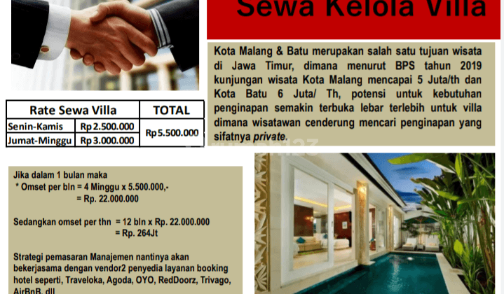Rumah Villa Dau Batu Harga Star  Free Manegem Sewa Kelola villa  5