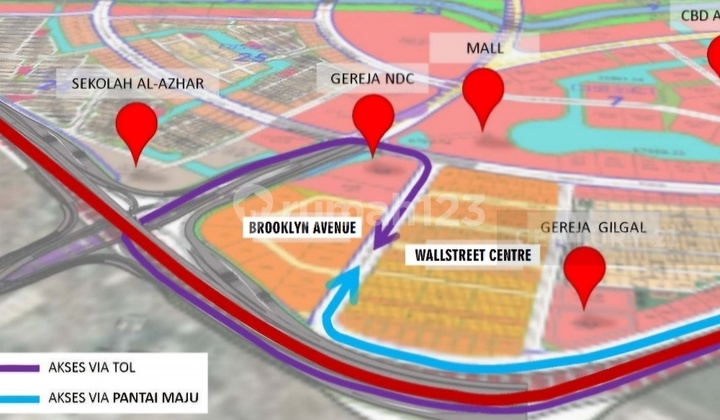 Jual Kavling Komersial Pik 2 Hoek Brooklyn