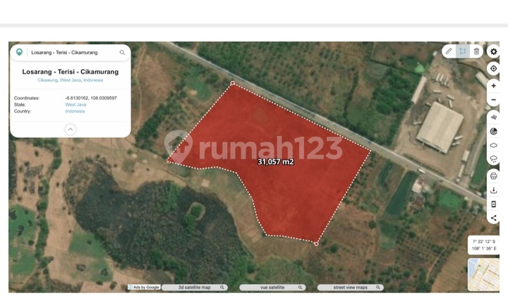 Strategic Industrial Land for Sale Near Toll Road in Cikedung, West Java