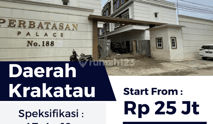 Sewa Townhouse 3 Lantai Kondisi Baru Dalam Komplek Perbatasan Palace Daerah Krakatau 1