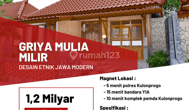 Dekat Bandara Yia, Rumah Desain Etnik Jawa Modern 1