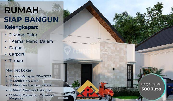 Rumah Cantik Type 40 Dekat Jalan Raya Berbah Kpr SHM Siap Bangun 1