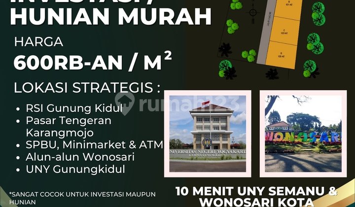 Tanah Murah di Karangmojo Dekat RSI Gunungkidul Wonosari Kota SHM Tanah Murah di Karangmojo Dekat RSI Gunungkidul Wonosari Kota SHM