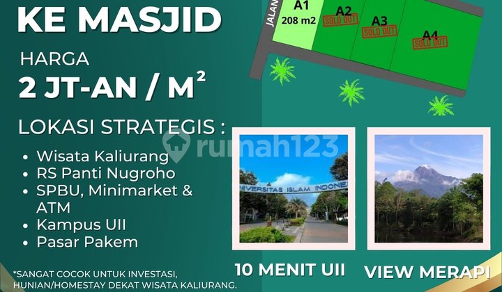 Tanah Pekarangan Investasi di Sleman Dekat Kampus Uii Kaliurang