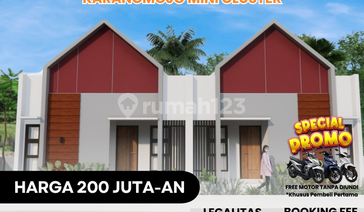 RUMAH SCANDINAVIAN 200 JTan DI KARANGMOJO GUNUNG KIDUL FREE MOTOR 1