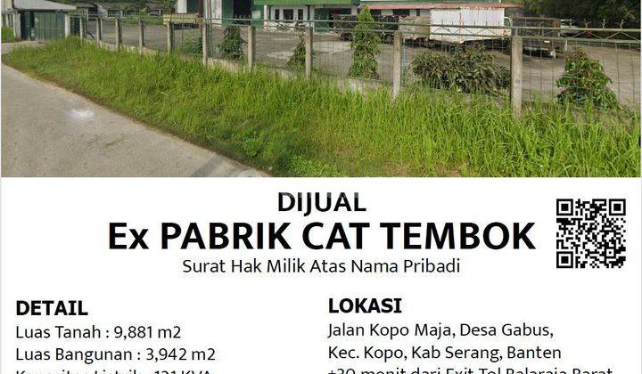 Pabrik Ex Pabrik Cat Tembok 9881m SHM di Serang, Banten 1