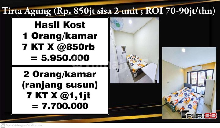 Rumah Tirta Agung, Modal 100jt-an Sudah Bisa Jadi Juragan Kos2an Rumah Tirta Agung, Modal 100jt-an Sudah Bisa Jadi Juragan Kos2an