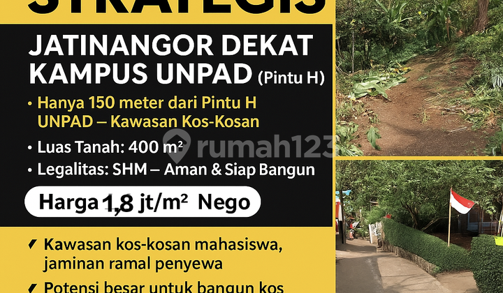 Jual Tanah Jatinangor Shm 2 Menit Pintu Belakang Unpad Harga Nego
